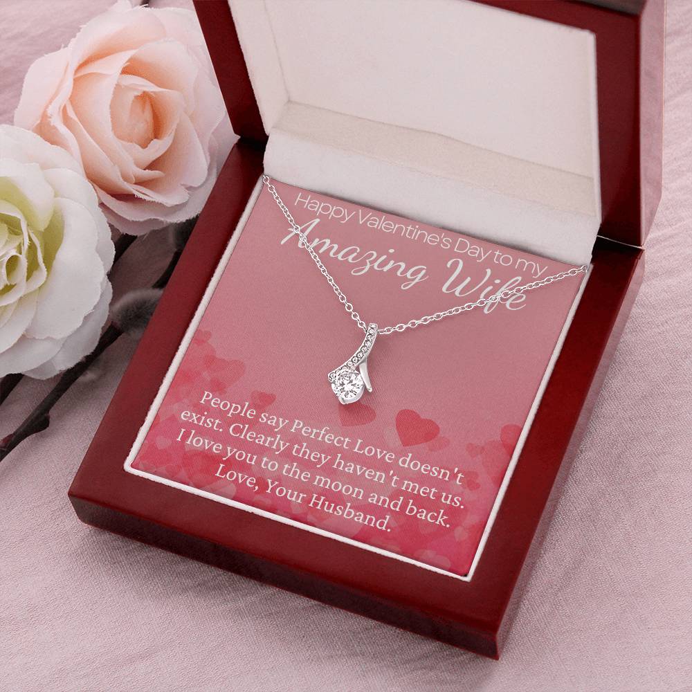 Beautiful Valentine's Day Necklace With Lovely Message For Your Amazing Wife Alluring Beauty Necklace
