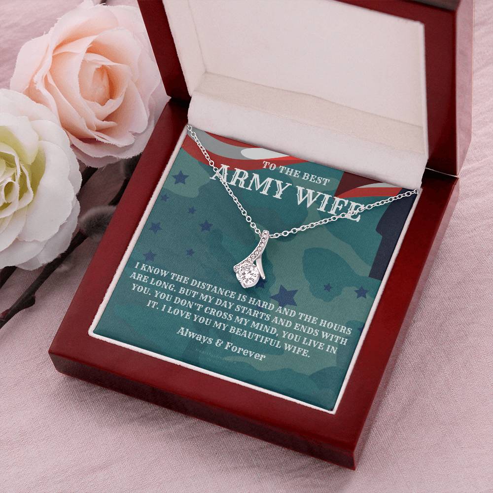 Army Wife Gift Military Gift Wife To The Best Army Wife In The World Army Jewelry Deployment Necklace Deployment Gift Gift For Army Wife Alluring Beauty Necklace