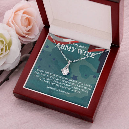 Army Wife Gift Military Gift Wife To The Best Army Wife In The World Army Jewelry Deployment Necklace Deployment Gift Gift For Army Wife Alluring Beauty Necklace