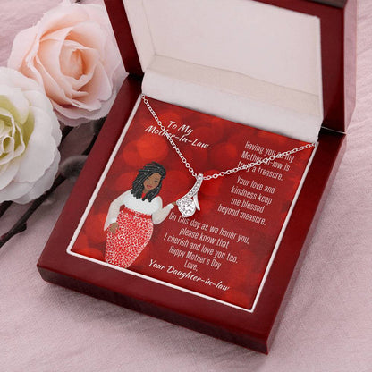 Alluring Necklace With Mother-In-Law Mother's Day Message Card Alluring Beauty Necklace