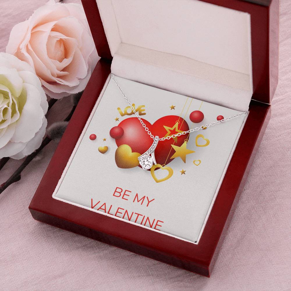 Beautiful Sparkly Pendant Be My Valentine Alluring Beauty Necklace