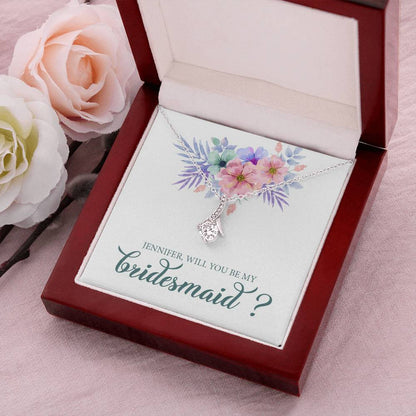 Customize Bridesmaid Proposal Gift Necklace Will You Be My Bridesmaid Wedding Gift Alluring Beauty Necklace