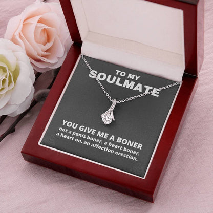 You Give Me A Boner Necklace - Funny Birthday Gag Gifts For My Soulmate Alluring Beauty Necklace