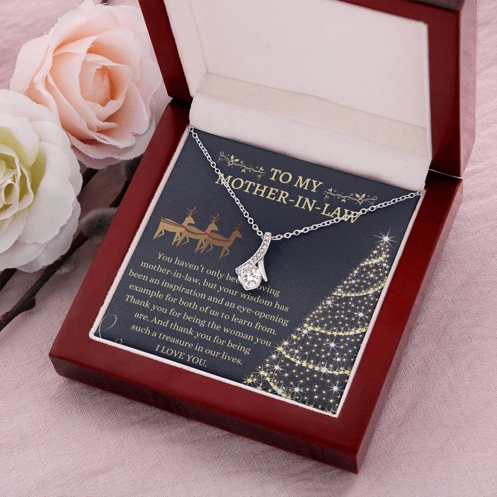 Christmas Gift To Mother-In-Law - Thank You For Being The Woman You Are. And Thank You For Being Such A Treasure In Our Lives. Alluring Beauty Necklace