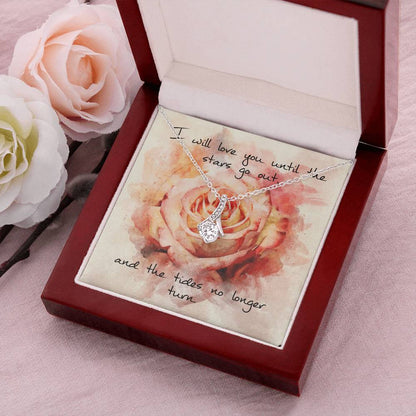 Alluring Beauty Necklace – Pink Rose Message Card Alluring Beauty Necklace