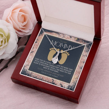 Baby Shower Gift New Mommy Necklace Pregnant Wife Gift To My Mommy I May Just Be A Bump 1  Alluring Beauty Necklace