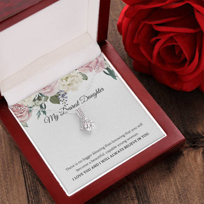 Beautiful And Blessed My Dearest Daughter Pendant Necklace Alluring Beauty Necklace