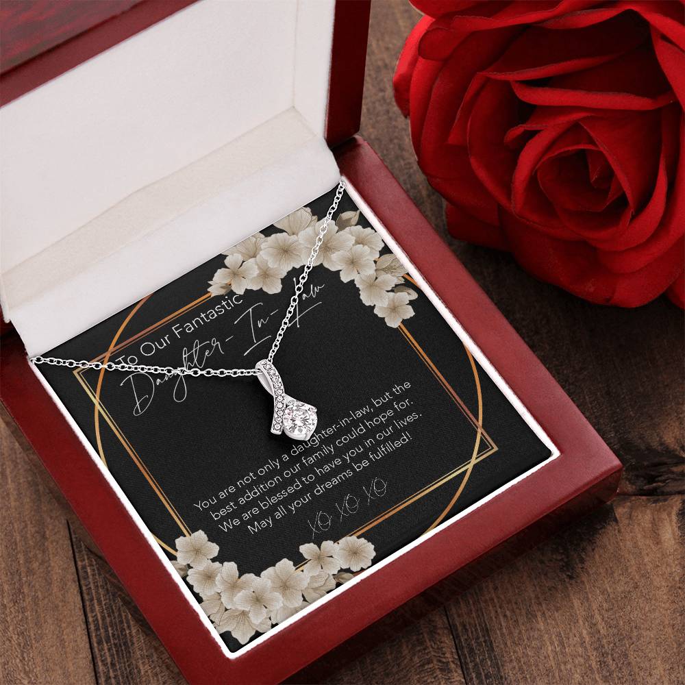 All About Beauty Necklace To My Daughter-In-Law My Daughter-In-Heart Bonus Daughter Gift Daughter-In-Law Necklace Daughter-In-Law Alluring Beauty Necklace