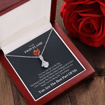 By The Light Of Your Love Twin Flame Pendant Alluring Beauty Necklace