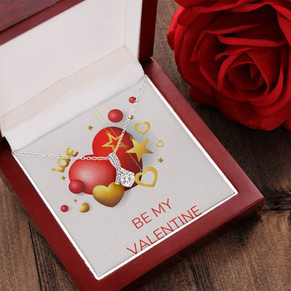 Beautiful Sparkly Pendant Be My Valentine Alluring Beauty Necklace