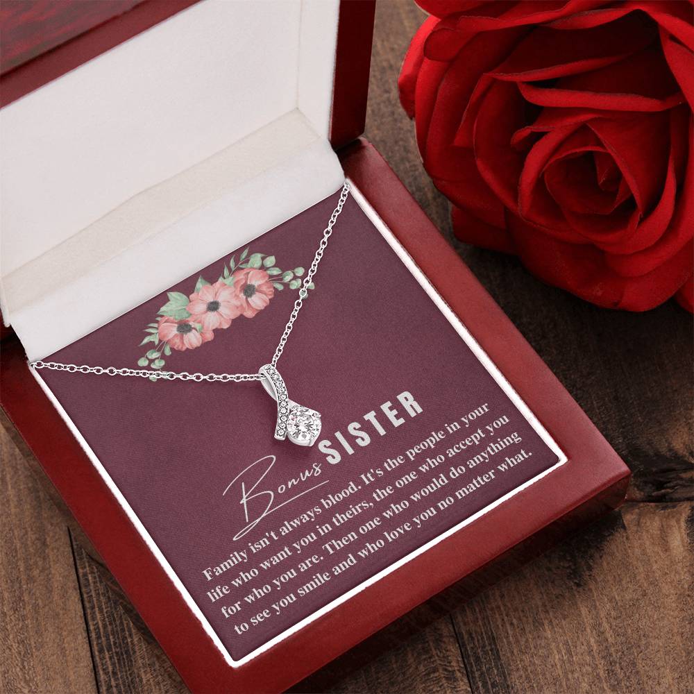 Bonus Sister Gift Necklace Sister-In-Law Gift Jewelry For Sister In Law Step Sister Alluring Beauty Necklace