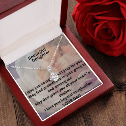 An Alluring Beautiful Daughter High Quality Luxury Necklace From Dad To Daughter With Love. This Includes A Prayer For Your Daughter. Alluring Beauty Necklace