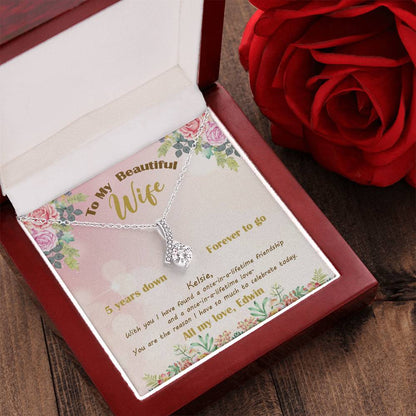 Customize Necklace Gift For Wife 5Th Wedding Anniversary Necklacefifth Anniversary Gift For Wife 5Th Wedding Anniversary Jewelry Alluring Beauty Necklace