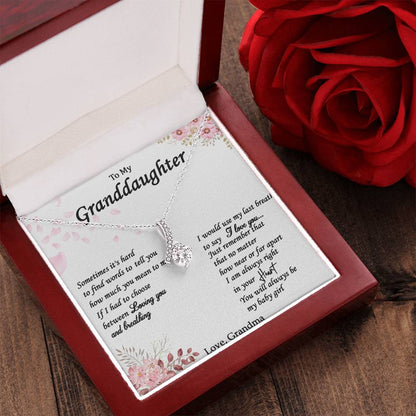 Alluring Necklace With Message Card For Granddaughter From Grandma Alluring Beauty Necklace