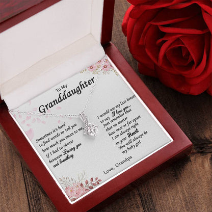 Alluring Necklace With Message Card For Granddaughter From Grandpa Alluring Beauty Necklace