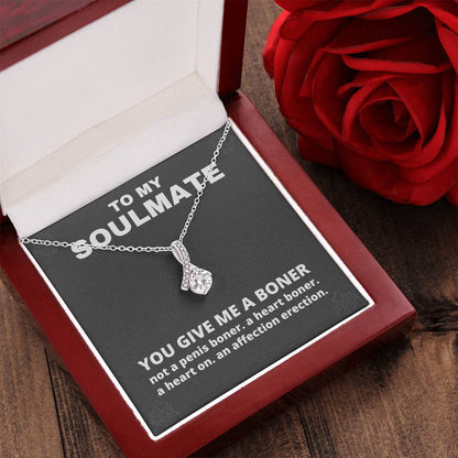 You Give Me A Boner Necklace - Funny Birthday Gag Gifts For My Soulmate Alluring Beauty Necklace