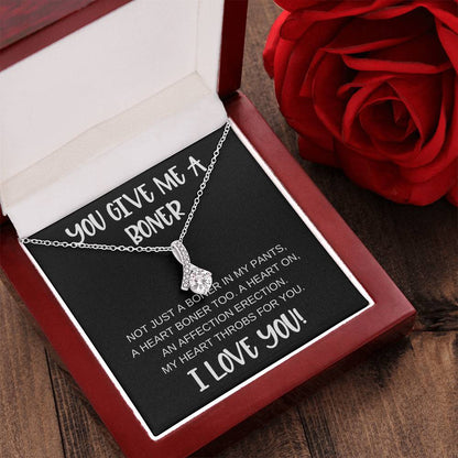 You Give Me A Boner Best seller Alluring Necklace Funny anniversary birthday gifts for soulmate Alluring Beauty Necklace