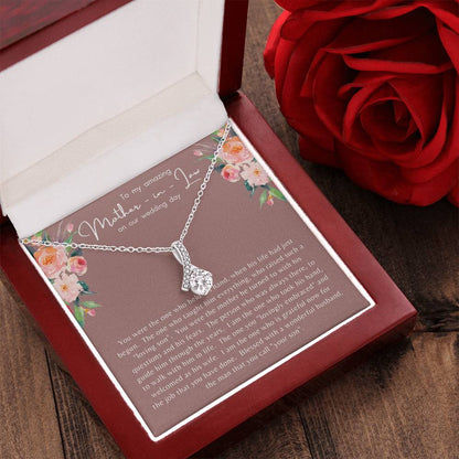 Amazing Mother In Law Wedding Day Necklace Gift Set W Message Card And Jewelry Box Alluring Beauty Necklace