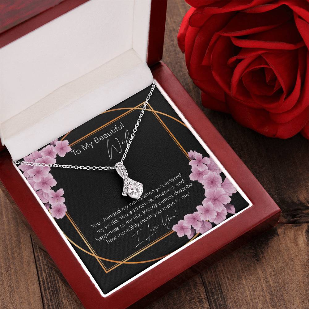 All About Beauty Necklace Wife Gift Birthday Gift For Wife To My Wife Wife Jewelry Anniversary Necklace Sentimental Alluring Beauty Necklace