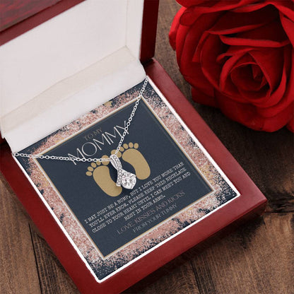 Baby Shower Gift New Mommy Necklace Pregnant Wife Gift To My Mommy I May Just Be A Bump 1  Alluring Beauty Necklace