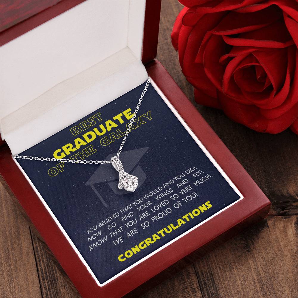 Best Graduate Of The Galaxy - Graduation Gift For Daughter Graduation Necklace Senior Class Congratulations Graduate Gift Alluring Beauty Necklace