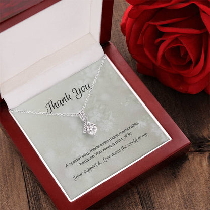 Bridesmaid Thank You Ribbon Design Pendant Alluring Beauty Necklace
