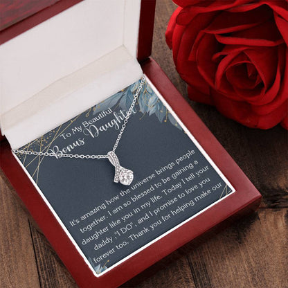 Alluring Beauty Necklace Daughter Of The Groom Gift Necklacecustom Stepdaughter Gift Stepdaughter Wedding Gift From Bride Bridal Party Gift Alluring Beauty Necklace
