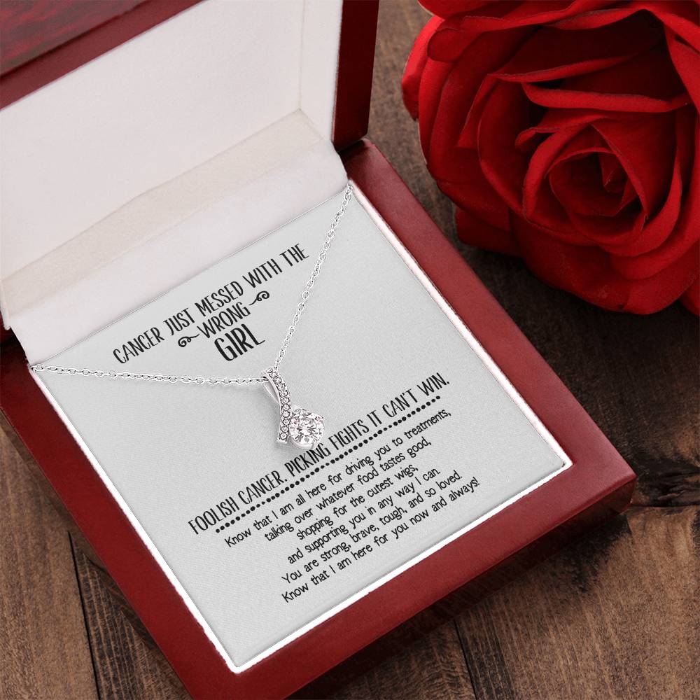 Cancer Diagnosis Support Ribbon Necklace Alluring Beauty Necklace