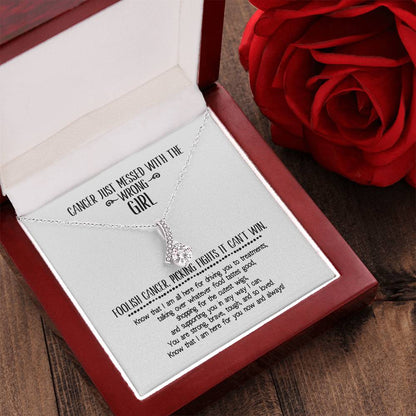 Cancer Diagnosis Support Ribbon Necklace Alluring Beauty Necklace