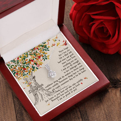 Customize Necklace For Daughter - Gift For Daughter - To My Daughter Gift Jewelry Necklace From Daughter Anniversary Alluring Beauty Necklace