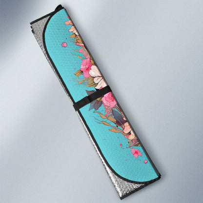 Dog Pitbull Floral Car Sunshade Custom Car Accessories